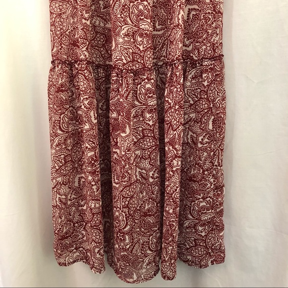 Who What Wear, Red & Ivory Sheer Dress, XS - Picture 4 of 7